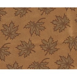 End of Bolt -  78" x 108" - Light Brown Leaves on Dark Tan - By Kansas Troubles for Moda