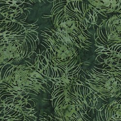 Minimum 2 Yard PurchaseIsland Batik - dark Green Feathers