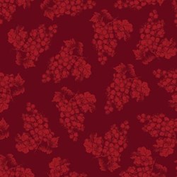11" Remnant - <br>Vintage  1134-85  From Henry Glass Fabrics -Dark Red Tonal Grapes