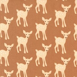 28" Remnant - Terrarium -Caramel - Deer  by Elizabeth Hartman for Robert Kaufman Fabrics