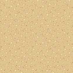 9" REMnant - Believe -  Cream/Gold Stars and Dots  - by Jan Rae Nesbitt for Henry Glass Fabrics
