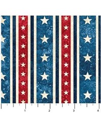 End of Bolt - 56" - Stars on Blue Mottled - Stars and Stripes by Linda Ludovico for Northcott Fabrics