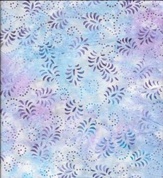 Purple & Blue Leaf Toss - 106" Wide Batik - #44272-446 Wilmington Batavian Batiks