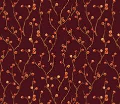 End of Bolt - 69" - Fall Bounty Metallic Fabric - Red Sprigs - by P&B Textiles