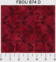 Fall Bounty Metallic Fabric - Red tonal floral grid - by P&B Textiles