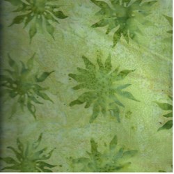 End of Bolt - 44" - Anthology Hand Made Batik -Green Flower