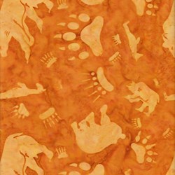 Anthology Batiks - The Plains People of Turtle Island - Bears on Burnt Orange