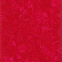 Anthology Batiks - The Plains People of Turtle Island - Red Tonal Leaf Print