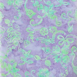 Anthology Batiks - The Plains People of Turtle Island - Green Leaf on Lavender