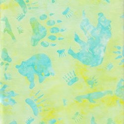 Anthology Batiks - The Plains People of Turtle Island - Bear Print on Seafoam