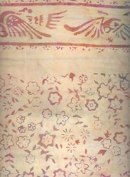 Batik Textiles- Floral Pattern on Cream