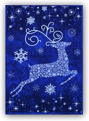 Now Dasher! Now Dancer! <br> Blue Reindeer Quilt Kit