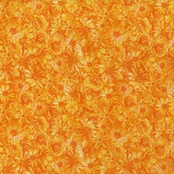 End of Bolt -  58" - Danscapes - Spring Symphony Orange - by Dan Morris for RJR Fabrics