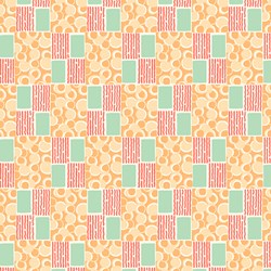 Orange Pattern Print - Lady Edith - Downton Abbey Collection by Andover Fabrics