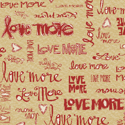 Love More -Love More Words in Red - by P&B Textiles