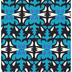34" Remnant - Mirrored Teal Tribal  Motif  From Free Spirit Fabrics
