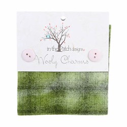 Wooly Charm Pack - 5 inch square - 5 Textures Per Pack  --Olive