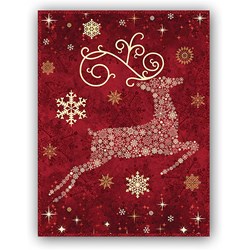 Now Dasher! Now Dancer!  Red Reindeer Quilt Kit