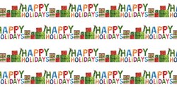 <b>MINIMUM 2  YARD PURCHASE</b><br>The Very Hungry Caterpillar Christmas - Happy Holidays - By Eric Carle for Andover Fabrics