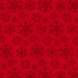 End of Bolt - 54" - Frosty Friends 2-Ply Flannel Snowflake Shadows on Red by Henry Glass Fabrics
