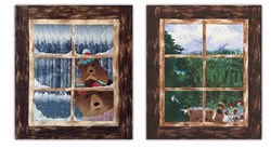 More Back in Stock!  Hello? and Where's The Eggnog? Bear Wall Hangings Laser Cut Companion Set