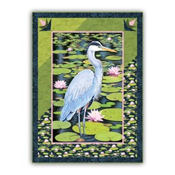 The Silent Blue Heron Wall Hanging - Great Design for Any Standard Panel
