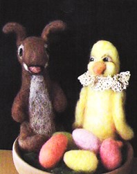 Vintage Find!  Bunnies, Peeps and Jellly Beans Felting Kit by Lowell Country Gifts
