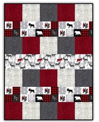 More Back in Stock!  Exclusive Gorgeous Cabin Fever -Red - Deluxe Minky Quilt-As-You-Go Kit - Shannon Fabrics