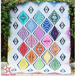 Almost Gone!  Empire Place on Hoffman Batiks on Silver-Complete Quilt Kit - Includes Backing