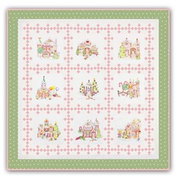 Gingerbread Square "Victorian" Colorway - Green SNOWFLAKE  Border  Quilt Kit!