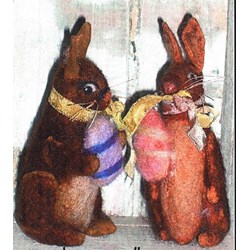 Last One!  Vintage Find!  Little Bunnies Felting Kitby Lowell Country Gifts