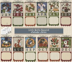 <i>Last One! </i><br> Little Quilts Squared  - Wool Applique on Flannel -Hanging Calendar Series <br>