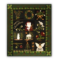 Vintage Find!  Merry Christmas Quilt - Wool  Row of the Month or All at Once