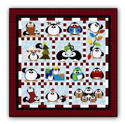 <i>New! </i>Penguin Cheer Flannel Block of the Month or All at Once - Starts January