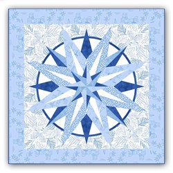 Pocket Compass - Blue Provence - Paper Pieced Quilt Kit - by Judy Niemeyer Designs - Exclusive Homespun Hearth Colorway - Includes Backing