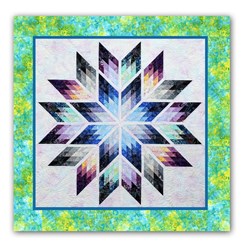 Beach Cottage Oceanic Prismatic Star Bright  Batik Paper Pieced Quilt Kit - by Judy Niemeyer Designs - Exclusive Homespun Hearth Colorway