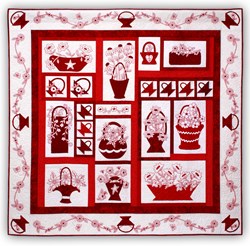 Redwork Baskets in Bloom - All at Once Quilt Kit