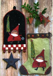 Santa on the Way Stocking & Ringer Pattern<br>Reets Rags to Stitches