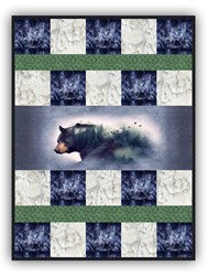 Exclusive Silent Bear Morning Deluxe Minky Quilt Kit - Shannon Fabrics - Includes Backing!
