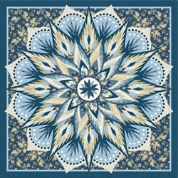 Carnival Flower "Deep Blue Sky" - Exclusive Colorway for the 2023 Quiltworx Technique of the Month - Includes Backing