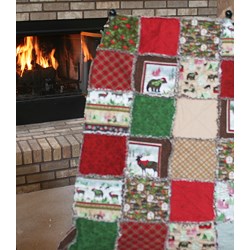 Our Exclusive Woodland Haven Flannel Snuggler "Rag" Quilt - Includes Backing!