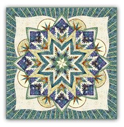 Lil' Bella Queen Size - Peaceful Snowfall Design-  Batik Paper Pieced Quilt Kit - by Judy Niemeyer Designs - Exclusive Homespun Hearth Colorway!