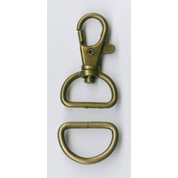 D Ring annd Swivel Clip Brass 1ct - 3/4in - #ATK510AB