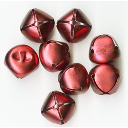 Jingle Bells in a Matted Red - 25mm -- 8 per pack