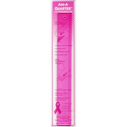 Add A-Quarter Ruler 1 1/2in x 12in Pink For Breast Cancer Awareness  - CM Designs