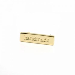 Metal Bag "handmade" Gold Label (1 per pack)