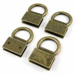 Edge Connector Strap Anchors in Antique Brass (4 Pack)