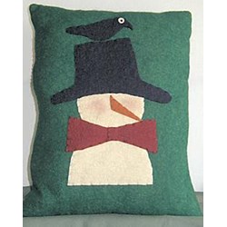 Last One! Vintage Find! -   Snow Friends Pillow  - Folk Art - Cathy Pendleton