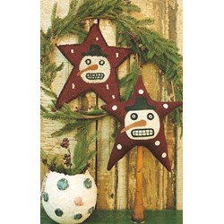 Snowman on Star and Hooked Mat Pattern