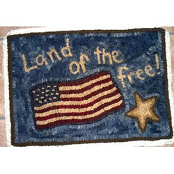 Land of the Free Rug Hooking Pattern on Monk's Cloth